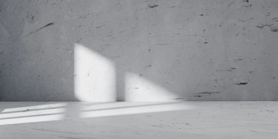 Minimalist concrete interior with dramatic light and shadow contrast. Perfe.. 스톡 사진