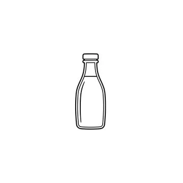 Minimalist condiment bottle outline vector illustration for food packaging Stock Illustration