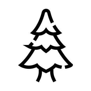 Minimalist coniferous tree icon symbolizing nature and forest Stock Illustration
