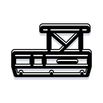 Minimalist construction crane lifting platform black icon Stock Illustration
