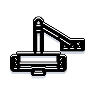 Minimalist construction crane line graphic icon Stock Illustration