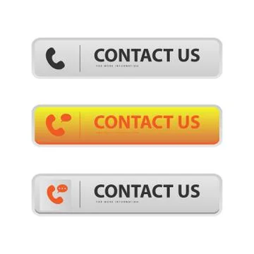 Minimalist contact us button collection isolated on white background Stock Illustration
