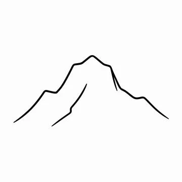 Minimalist continuous line art of a single mountain peak, elegant flat vect.. 库存插图