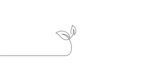 Minimalist continuous line of growing plant sprout, eco-friendly concept an.. Stock Footage 347020246