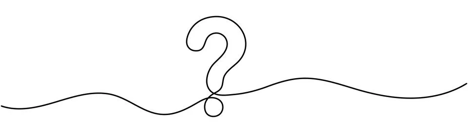 Minimalist continuous one line drawing of a question mark, isolated on whit.. 스톡 일러스트