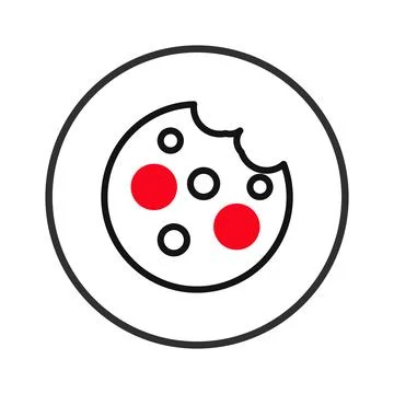 Minimalist cookie symbol within a circular frame presents a creative repres.. Stock Illustration