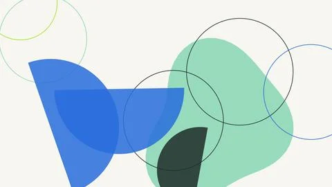 Minimalist Corporate Presentation Background with Overlapping Circular and .. Stock Illustration