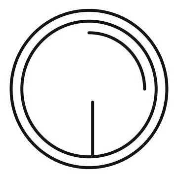 Minimalist countdown clock timer line art icon Illustrazione stock