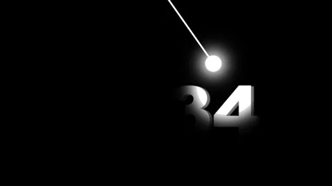 Minimalist countdown timer animation with glowing pendulum motion on black .. 스톡 동영상 333162680