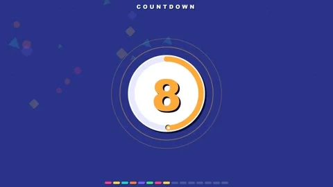 Minimalist Countdown Timer Motion Graphic with Floating Geometric Shapes 库存影片 347896622