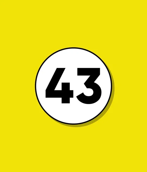 Minimalist counting animation featuring white circle with number forty thre.. Stock Footage 332396472