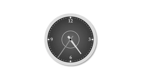 Minimalist counting down clock animation, A minimalist analog clock with a .. Stock Footage 304394558