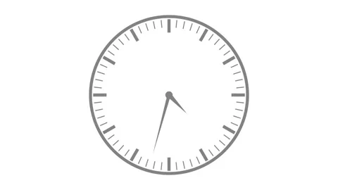 Minimalist Counting Down Simple Analog Clock Animation Stock Footage 308017454