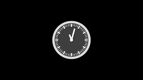 Minimalist counting down simple clock isolated animation Stock Footage 301616150
