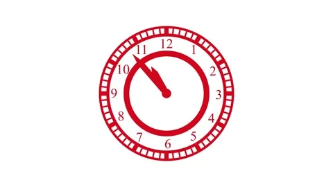 Minimalist counting down simple clock isolated animation 库存影片 301616306