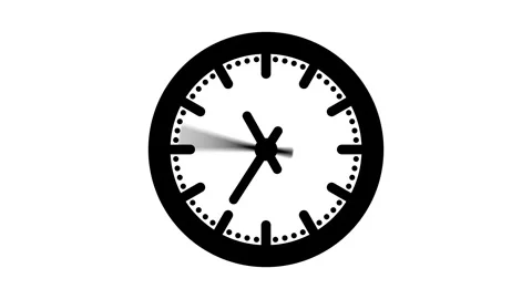 Minimalist counting down simple clock isolated animation Stock Footage 301616541