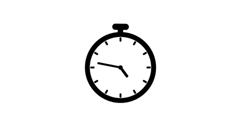 Minimalist Counting Down White Stopwatch Icon, A minimalist stopwatch isola.. Stock Footage 304394814