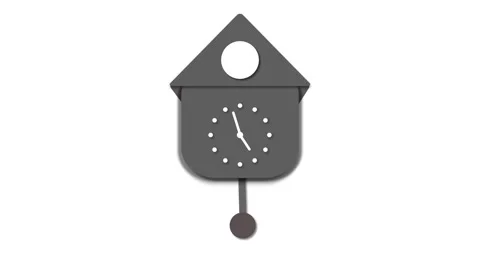 Minimalist cuckoo clock design isolated animated on white background. Video stock 262228101