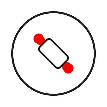 Minimalist culinary icon representing baking tools and techniques for sweet.. Stock Illustration