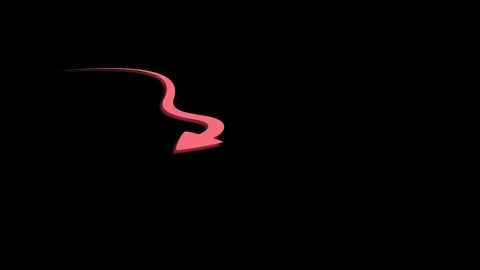 Minimalist curved arrow winding path and direction animation, Simple shape .. Stock Footage 337879282