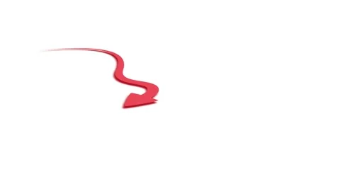 Minimalist curved arrow winding path and direction animation, Simple shape .. Stock Footage 337879298