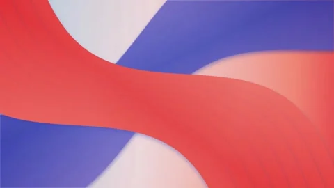 Minimalist curved ribbon layers flow together in a seamless loop Stock Footage 341274859