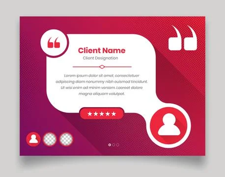 Minimalist customer review or client feedback social media post and web car.. 스톡 일러스트