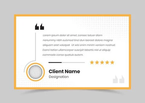Minimalist customer testimonial and client feedback template design Illustrazione stock