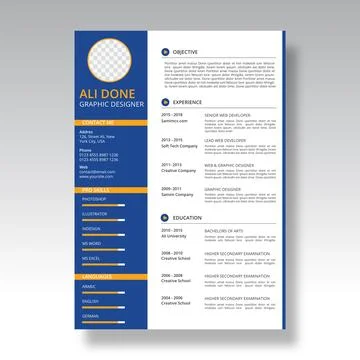 Minimalist cv template	 Stockillustratie