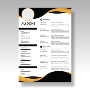 Minimalist cv template	 Stock Illustration