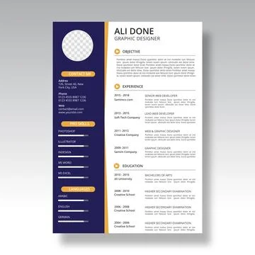 Minimalist cv template	 Stock Illustration