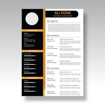 Minimalist cv template	 Stockillustratie