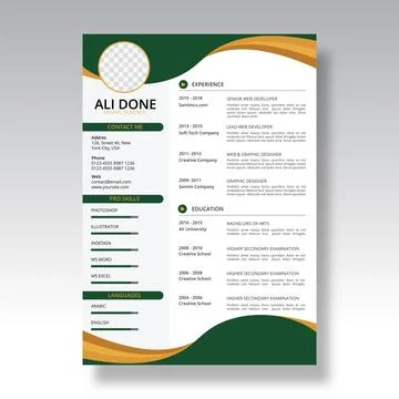 Minimalist cv template	 Stock Illustration