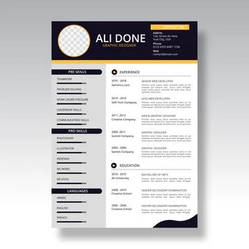 Minimalist cv template	 Stock Illustration
