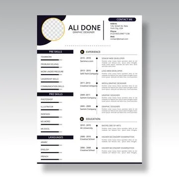 Minimalist cv template	 Stockillustratie