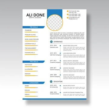 Minimalist cv template	 Stockillustratie