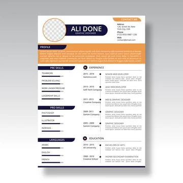 Minimalist cv template	 Stock Illustration