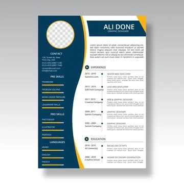 Minimalist cv template	 Illustrazione stock
