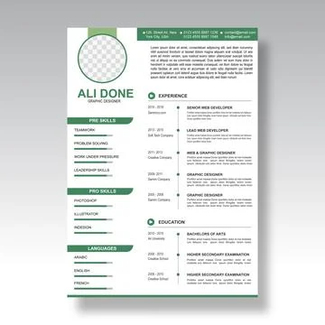 Minimalist cv template	 Stock Illustration