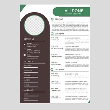 Minimalist cv template	 Stockillustratie