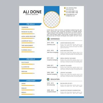 Minimalist cv template	 Stockillustratie