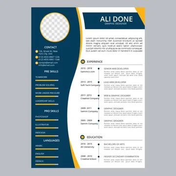 Minimalist cv template	 Stockillustratie