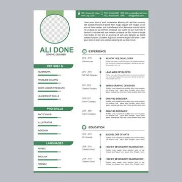 Minimalist cv template	 Stockillustratie