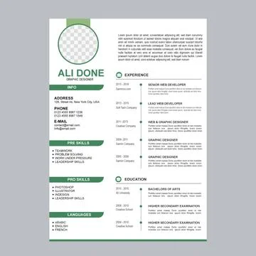Minimalist cv template	 Illustrazione stock