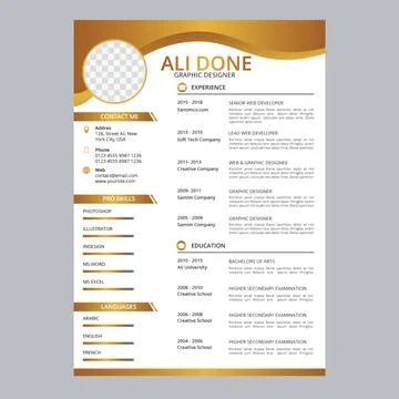 Minimalist cv template	 Stock Illustration