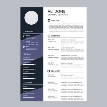 Minimalist cv template	 Stockillustratie