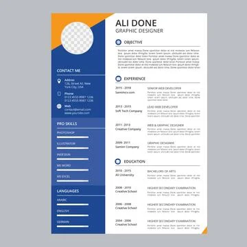 Minimalist cv template	 Illustrazione stock