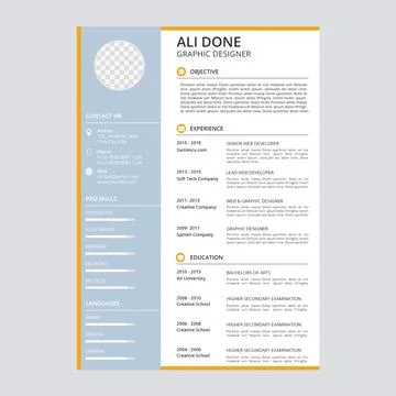 Minimalist cv template	 Stock Illustration