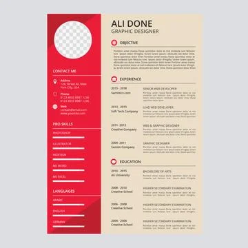 Minimalist cv template	 Stock Illustration