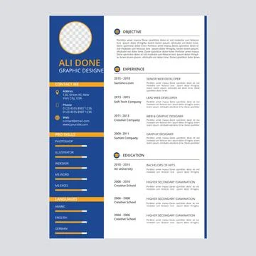 Minimalist cv template	 Stock Illustration